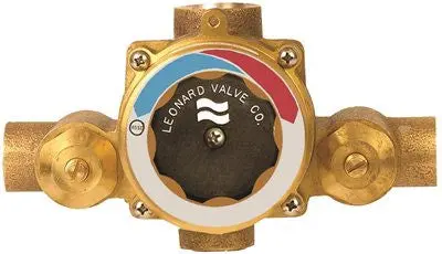 Leonard Thermostatic Mixing Valve With Checkstop, Single 3-4 In. 1
