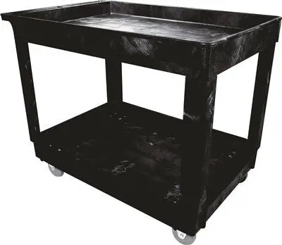 2 Shelf Utility Cart, 5" Casters, Black 1