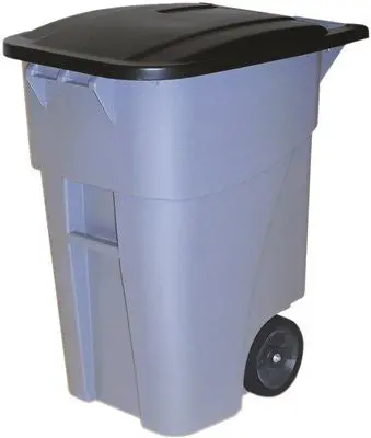Brute&Reg; Rollout Trash Container With Lid, Gray, 50 Gallons 1