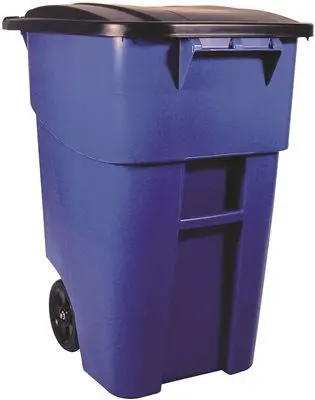 Brute&Reg; Rollout Trash Can With Lid, Blue, 50 Gallons 1