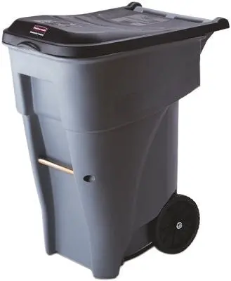 Brute&Reg; Rollout Trash Can With Lid, Gray, 65 Gallons 1