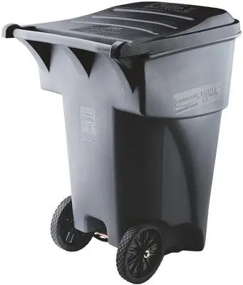 Brute&Reg; Rollout Trash Can With Lid, Gray, 95 Gallons 1