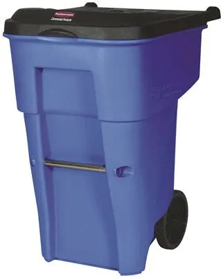 Brute&Reg; Rollout Trash Can With Lid, Blue, 95 Gallons 1