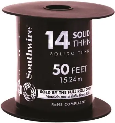 Southwire Simpull Thhn&Reg;, 14 Gauge Thhn Solid Wire, White, 50' Per Roll 1