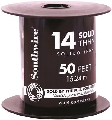 Southwire Simpull Thhn&Reg;, 14 Gauge Thhn Solid Wire, Red, 50' Per Roll 1