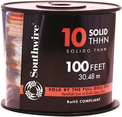 Southwire Simpull Thhn&Reg;, 10 Gauge Thhn Solid Wire, Red, 100 Ft. Per Roll 1