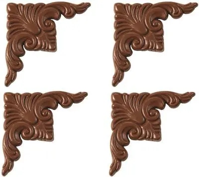 Mirror Decorative Corner Plates, Royal Oak, 4 Plates Per Pack 1