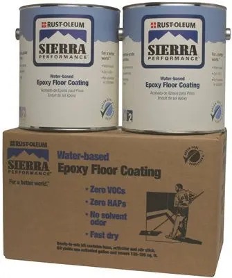 Rust-Oleum&Reg; Sierra Performance&Trade; S40 System 0 Voc Water-Based Epoxy Floor Coating Kit, Gray, 1 Gallon 1