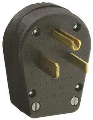 Leviton 2 Pole, 3 Wire Grounding Dual Power Angle Plug With Interchangeable Blades 1