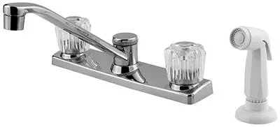 Price Pfister Kitchen Faucet 2-Handle Chrome, Acrylic Handles With Spray Lead Free 1