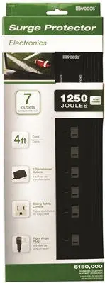 Coleman Cable 7 Outlet Surge Protector, 4' 1