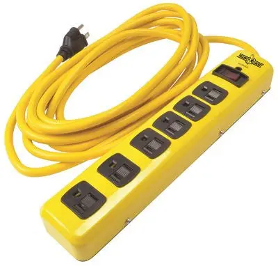 Coleman Cable Yellow Jacket&Reg; 6 Outlet Metal Surge Protector, 15 Ft. 1