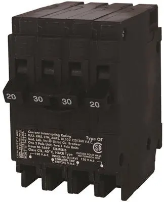 Murray Mp23020 Circuit Breaker, One 30 Amp Double Pole, Two 20 Amp Single Poles 1