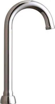 Chicago Faucets&Reg; Ecast&Reg; Lead-Free 3.5-Inch Gooseneck Spout, 8-3-8 In. Tall, 13-16 In. - 24 Male Outlet Thread, Chrome 1