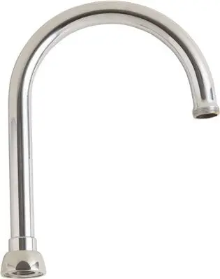 Chicago Faucets&Reg; Ecast&Reg; Lead-Free 5.25-Inch Gooseneck Spout, 8 In. Tall, 13-16 In. - 24 Male Outlet Thread, Chrome 1