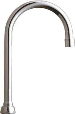 Chicago Faucets&Reg; Ecast&Reg; Lead-Free 5.25-Inch Gooseneck Spout, 9-3-4 In. Tall, 3-8 In. - 18 Npsm Female Outlet Thread, Chrome 1