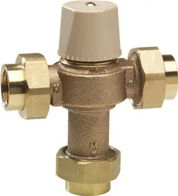 Chicago Faucets Ecast&Reg; Thermostatic Mixing Valve With Check Valves And Filter Screens To Protect Against Scaulding, Lead Free 1