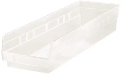 Quantum Storage Systems Economy Shelf Bin, 23-5-8" X 6-5-8" X 4", Clear 1