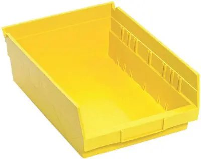 Quantum Storage Systems Economy Shelf Bin, 11-5-8 In. X 8-3-8 In. X 4 In., Yellow 1
