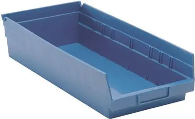 Quantum Storage Systems Economy Shelf Bin, 17-7-8 In. X 8-3-8 In. X 4 In., Blue 1
