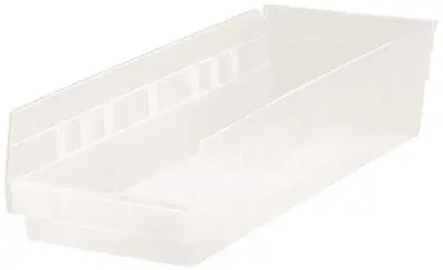 Quantum Storage Systems Economy Shelf Bin, 17-7-8 In. X 8-3-8 In. X 4 In., Clear 1