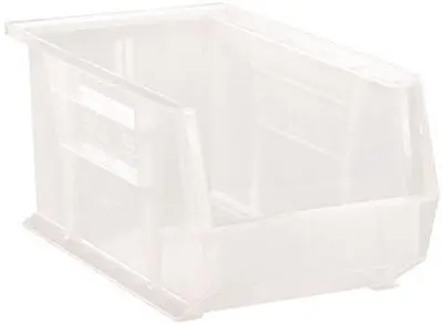 Quantum Storage Systems Stack And Hang Bin, 14-3-4" X 8-1-4" X 7", Clear 1
