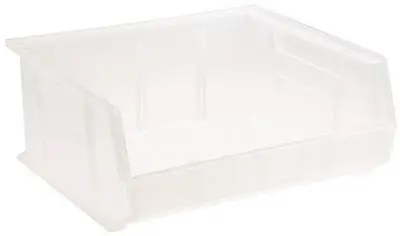 Quantum Storage Systems Stack And Hang Bin, 14-3-4" X 16-1-2" X 7", Clear 1