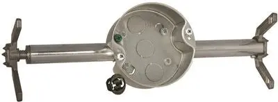Hubbell Raco Retro-Brace Round Ceiling Fan Box With Brace For Old Work, 1-1-2 In. Deep 1