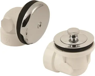 Pvc Lift And Turn Waste And Overflow Half Kit, Chrome, 1-1-2" 1