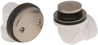 Pvc Waste And Overflow Half Kit 2 Hole Brushed Nickel 1