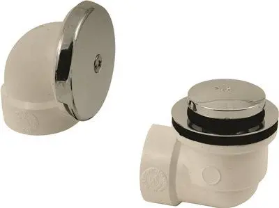 Toe Touch Waste And Overflow Kit Brushed Nickel Pvc 1