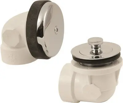 Pvc Waste And Overflow Half Kit 1 Hole Chrome 1