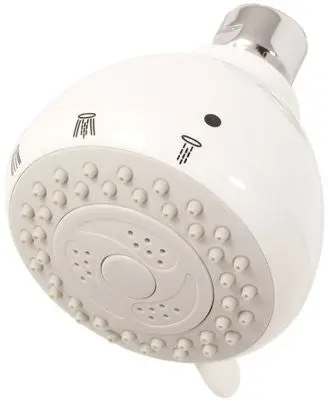 Premier Shower Head White Abs Body Brass Ball Joint, 2.5 Gpm 1