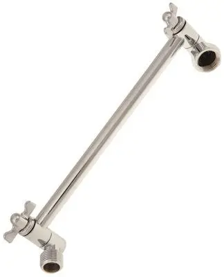Adjustable Shower Arm, 1-2" Ips X 12" Long, Chrome 1