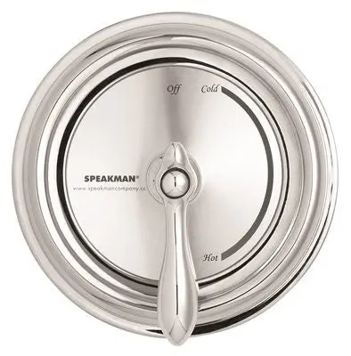 Speakman Anti-Scald Balanced Pressure Valve With Chrome Plated  Brass Wall Plate And Brass Lever Handle 1