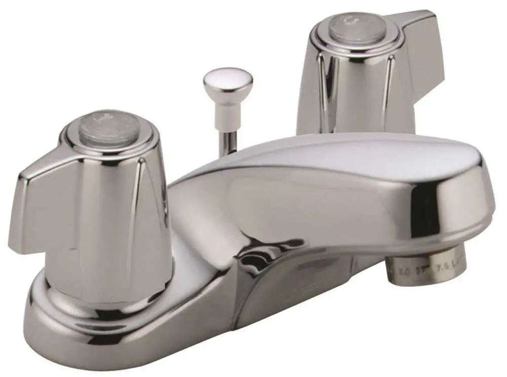 Delta Bathroom Faucet Two Blade Handles Lead Free Chrome With Pop Up 1