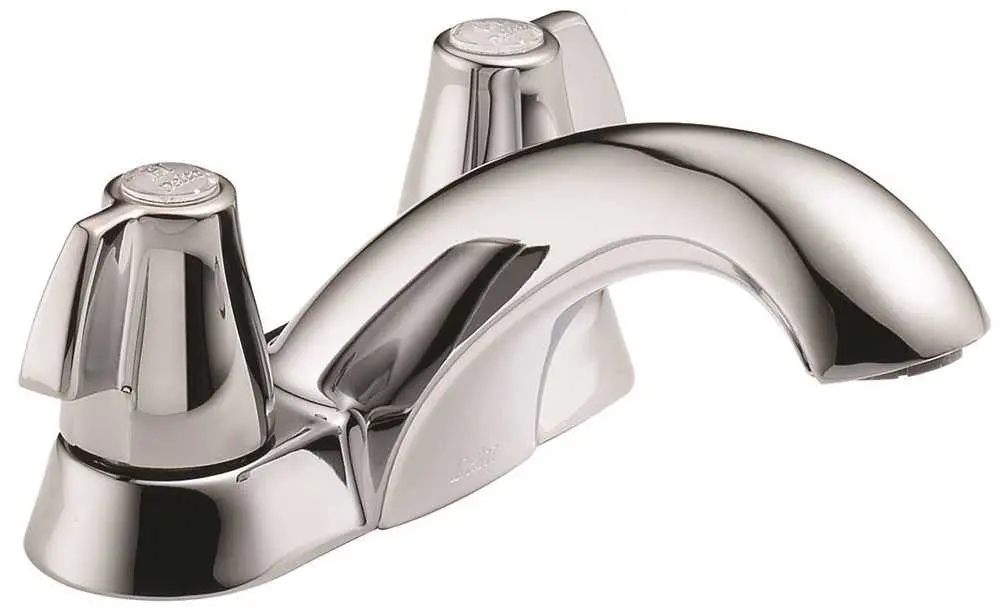 Delta Bathroom Faucet Two Blade Handles Lead Free Chrome Less Pop Up 1