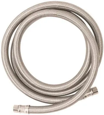 Watts&Reg; Ice Maker Connector Supply Line, 1-4" Compression X 1-4" Compression X 60" Long, Stainless Steel 1