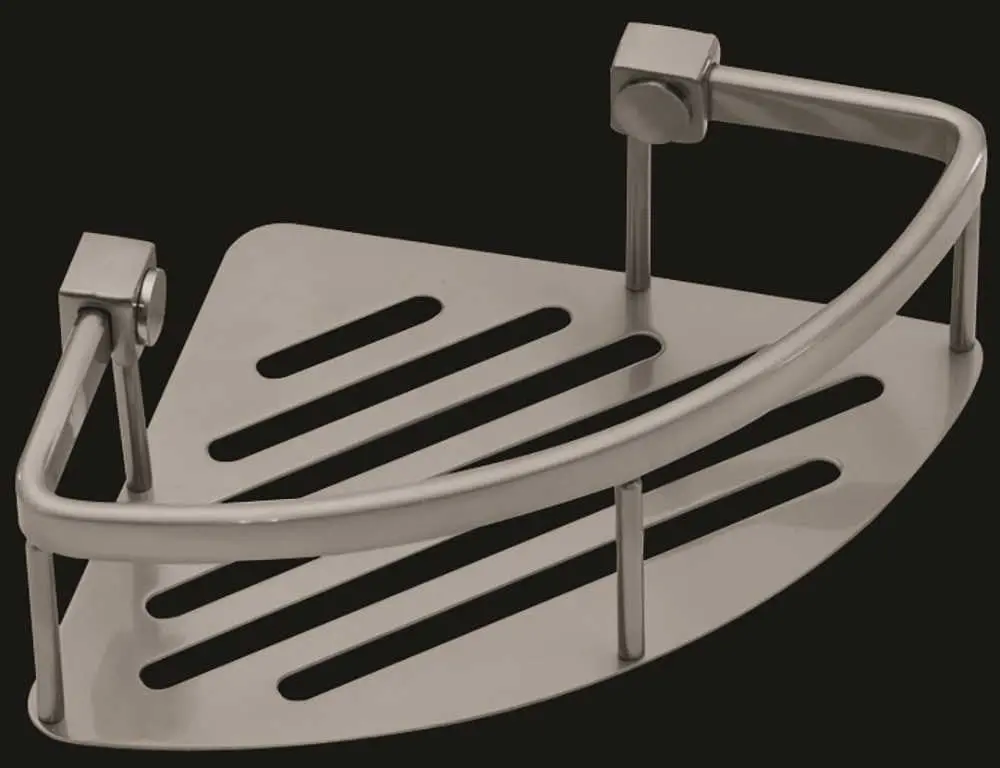 Wingits Contour&Trade; Corner Basket, 8 In., Satin Stainless Steel 1