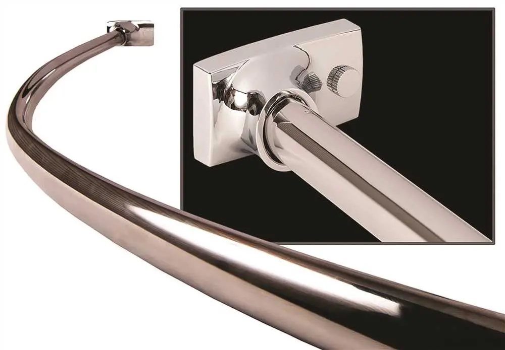 Wingits Contour Oval&Trade; Curved Shower Rod For New Construction, 5 Ft., Satin Stainless Steel, 6 Pack 1