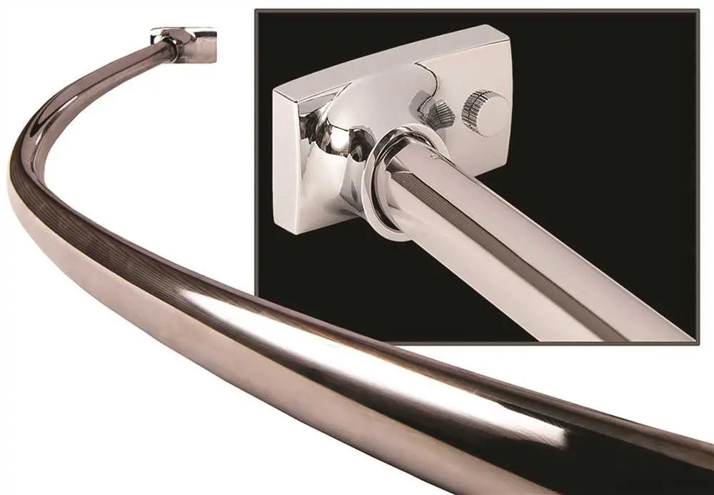 Wingits Contour Oval&Trade; Curved Shower Rod For New Construction, 5 Ft., Polished Stainless Steel, 6 Pack 1