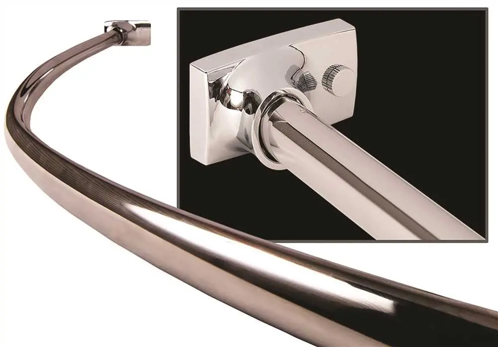 Wingits Contour Oval&Trade; Curved Shower Rod For Renovation, 5 Ft., Satin Stainless Steel, 6 Pack 1