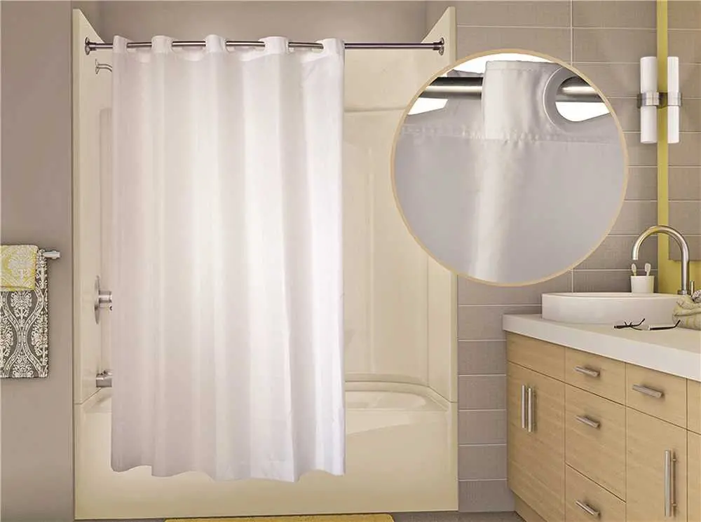 Wingints Prehook&Reg; Shower Curtain, 200 Denier Nylon, 71 In. X 74 In., White 1