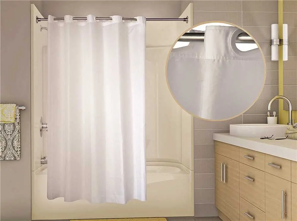 Wingints Prehook&Reg; Shower Curtain, 150 Denier Polyester, 71 In. X 74 In., White 1
