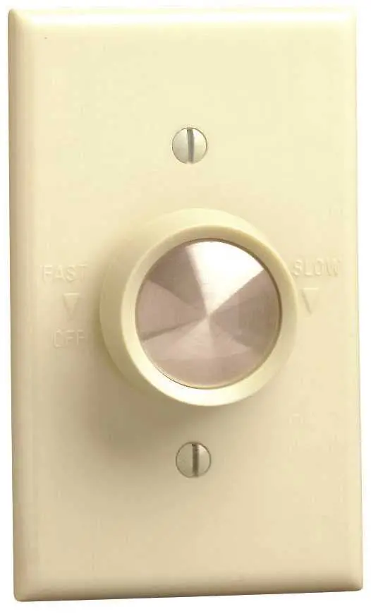 Leviton Rotary Fan Speed Control, 5 Amp, 120 Volt, Single Pole, Ivory 1
