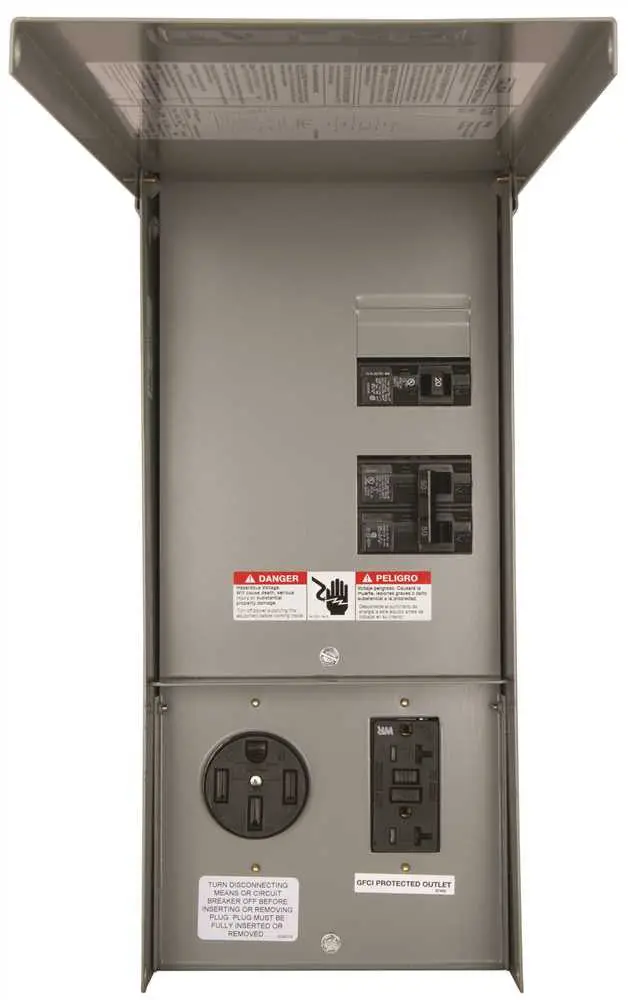 Siemens Power Outlet Panel With Receptacles, Unmetered, Surface Mount, 125 Amp Main Lug, 14-50R, 5-20R2gfi 1