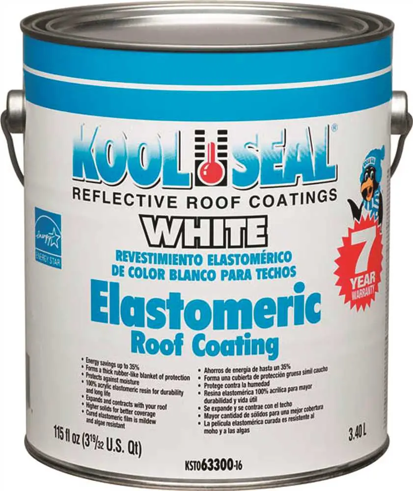 Kool Seal Elastomeric Roof Coating, White, 1 Gallon 1