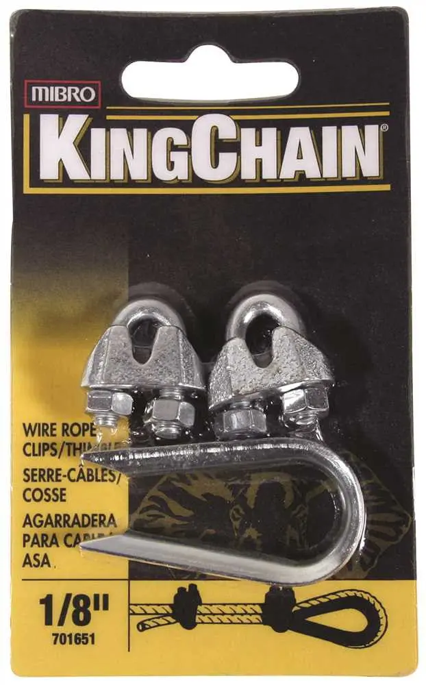 Wire Rope Clips And Thimbles Set, 1-8 In. 1
