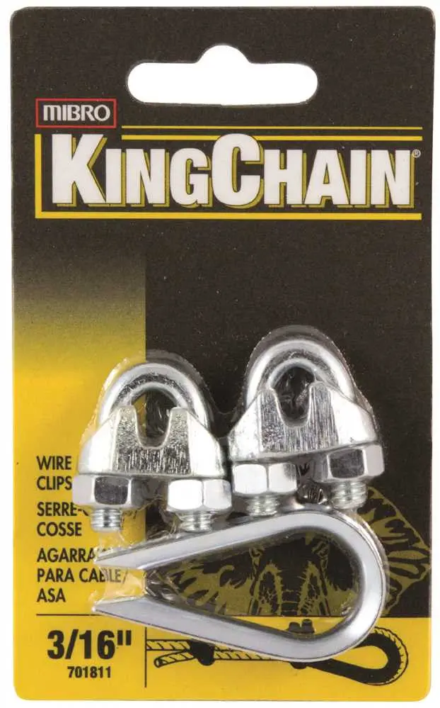 Wire Rope Clips And Thimbles Set, 3-16 In. 1