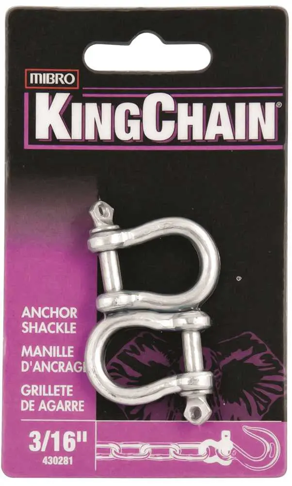 Anchor Shackle, Zinc, 3-16 In., 2 Per Card 1